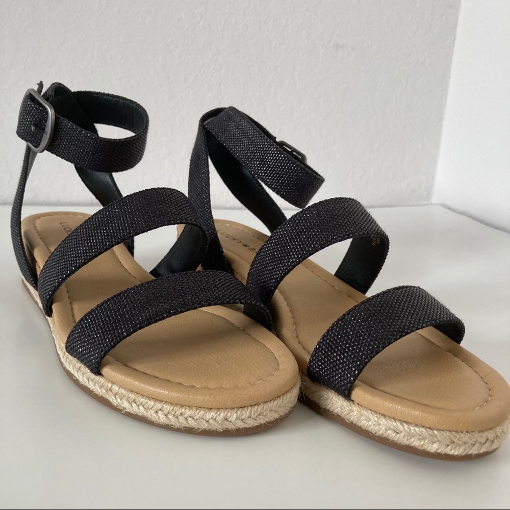 Lucky Brand Woven Vada Ankle Strap Sandals Size 9